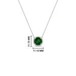 Load image into Gallery viewer, 2-ctw-round-halo-diamond-anniversary-necklace-with-emerald-in-FDPD10984GEMGR-2.00CT-NL-WG-CS