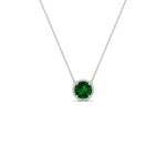 Load image into Gallery viewer, 2-ctw-round-halo-diamond-anniversary-necklace-with-emerald-in-FDPD10984GEMGR-2.00CT-NL-WG-CS