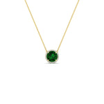 Load image into Gallery viewer, 2-ctw-round-halo-diamond-anniversary-necklace-with-emerald-in-FDPD10984GEMGR-2.00CT-NL-YG-CS