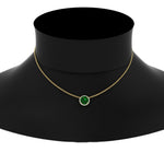 Load image into Gallery viewer, 2-ctw-round-halo-diamond-anniversary-necklace-with-emerald-in-FDPD10984GEMGR-2.00CT-NL-YG-CS
