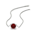 Load image into Gallery viewer, 2-ctw-round-halo-diamond-anniversary-necklace-with-ruby-in-FDPD10984GRUDR-2.00CT-NL-WG-CS