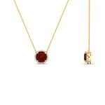 Load image into Gallery viewer, 2-ctw-round-halo-diamond-anniversary-necklace-with-ruby-in-FDPD10984GRUDR-2.00CT-NL-YG-CS