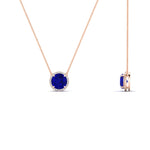 Load image into Gallery viewer, 2-ctw-round-halo-diamond-anniversary-necklace-with-sapphire-in-FDPD10984GSABL-2.00CT-NL-RG-CS