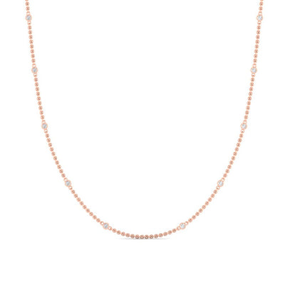 Bezel Set Round Diamond Chain Necklace