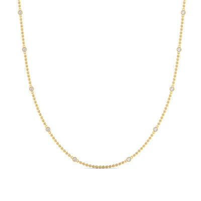 Bezel Set Round Diamond Chain Necklace