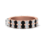 Load image into Gallery viewer, 2-row-diamond-eternity-ring-2.50-carat-with-black-diamond-in-rose-gold-FD11378BGBLACK-2.50CT-NL-RG
