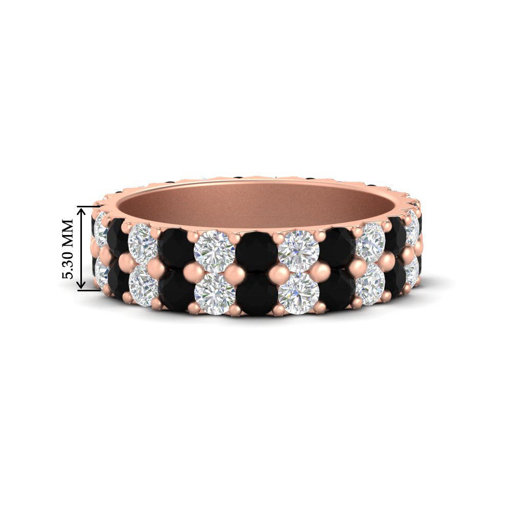 2-row-diamond-eternity-ring-2.50-carat-with-black-diamond-in-rose-gold-FD11378BGBLACK-2.50CT-NL-RG