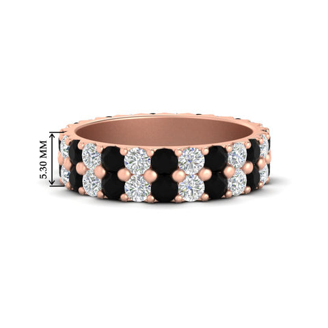 2-row-diamond-eternity-ring-2.50-carat-with-black-diamond-in-rose-gold-FD11378BGBLACK-2.50CT-NL-RG