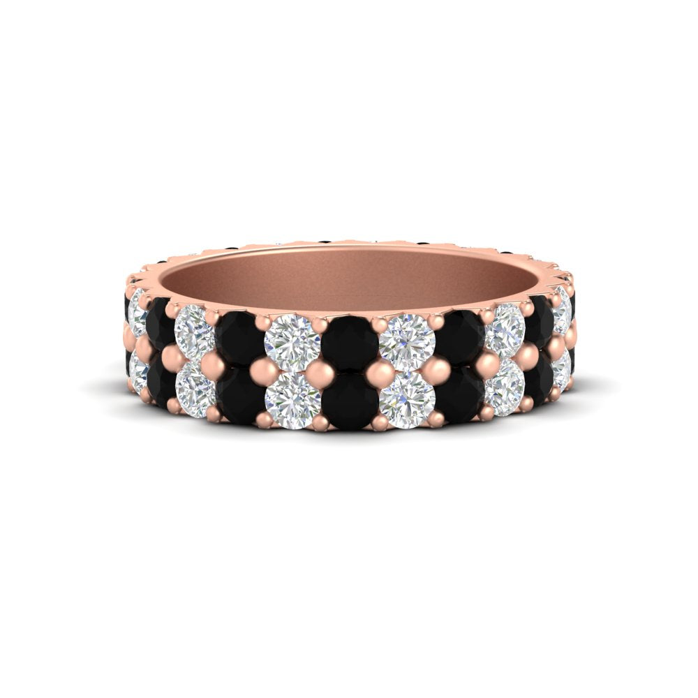 2-row-diamond-eternity-ring-2.50-carat-with-black-diamond-in-rose-gold-FD11378BGBLACK-2.50CT-NL-RG