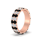 Load image into Gallery viewer, 2-row-diamond-eternity-ring-2.50-carat-with-black-diamond-in-rose-gold-FD11378BGBLACK-2.50CT-NL-RG
