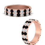 Load image into Gallery viewer, 2-row-diamond-eternity-ring-2.50-carat-with-black-diamond-in-rose-gold-FD11378BGBLACK-2.50CT-NL-RG
