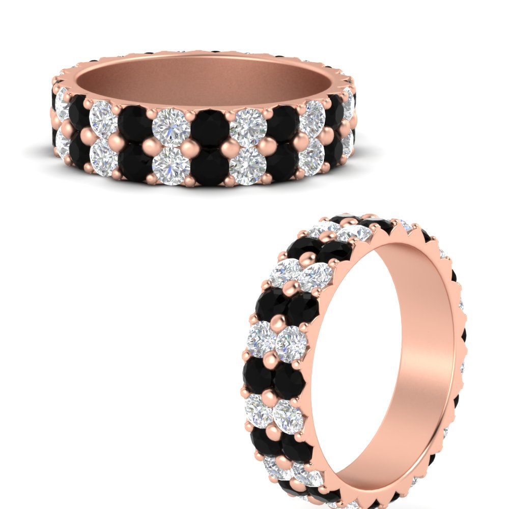 2-row-diamond-eternity-ring-2.50-carat-with-black-diamond-in-rose-gold-FD11378BGBLACK-2.50CT-NL-RG