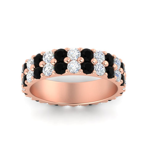 2-row-diamond-eternity-ring-2.50-carat-with-black-diamond-in-rose-gold-FD11378BGBLACK-2.50CT-NL-RG