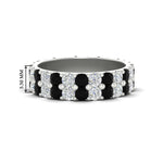 Load image into Gallery viewer, 2-row-diamond-eternity-ring-2.50-carat-with-black-diamond-in-white-gold-FD11378BGBLACK-2.50CT-NL-WG
