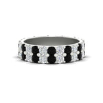 Load image into Gallery viewer, 2-row-diamond-eternity-ring-2.50-carat-with-black-diamond-in-white-gold-FD11378BGBLACK-2.50CT-NL-WG
