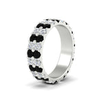Load image into Gallery viewer, 2-row-diamond-eternity-ring-2.50-carat-with-black-diamond-in-white-gold-FD11378BGBLACK-2.50CT-NL-WG
