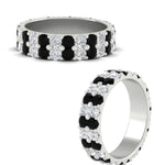 Load image into Gallery viewer, 2-row-diamond-eternity-ring-2.50-carat-with-black-diamond-in-white-gold-FD11378BGBLACK-2.50CT-NL-WG
