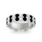 Load image into Gallery viewer, 2-row-diamond-eternity-ring-2.50-carat-with-black-diamond-in-white-gold-FD11378BGBLACK-2.50CT-NL-WG
