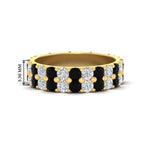 Load image into Gallery viewer, 2-row-diamond-eternity-ring-2.50-carat-with-black-diamond-in-yellow-gold-FD11378BGBLACK-2.50CT-NL-YG
