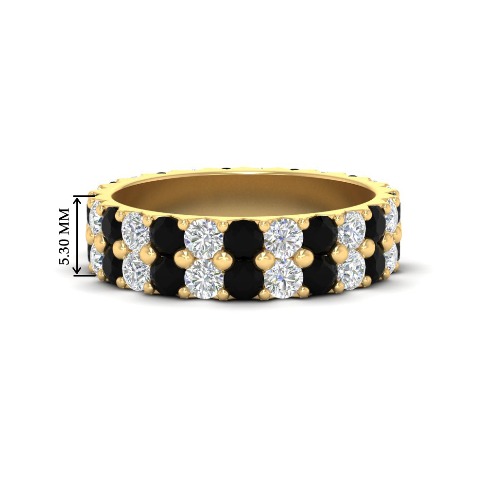 2-row-diamond-eternity-ring-2.50-carat-with-black-diamond-in-yellow-gold-FD11378BGBLACK-2.50CT-NL-YG