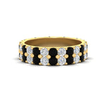 Load image into Gallery viewer, 2-row-diamond-eternity-ring-2.50-carat-with-black-diamond-in-yellow-gold-FD11378BGBLACK-2.50CT-NL-YG
