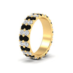 Load image into Gallery viewer, 2-row-diamond-eternity-ring-2.50-carat-with-black-diamond-in-yellow-gold-FD11378BGBLACK-2.50CT-NL-YG
