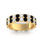 Load image into Gallery viewer, 2-row-diamond-eternity-ring-2.50-carat-with-black-diamond-in-yellow-gold-FD11378BGBLACK-2.50CT-NL-YG
