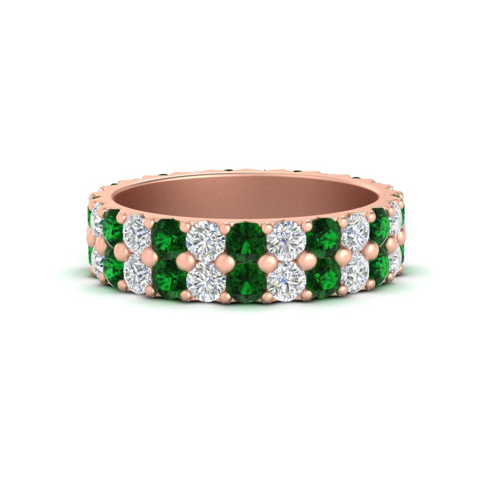 2-row-diamond-eternity-ring-2.50-carat-with-emerald-in-rose-gold-FD11378BGEMGR-2.50CT-NL-RG