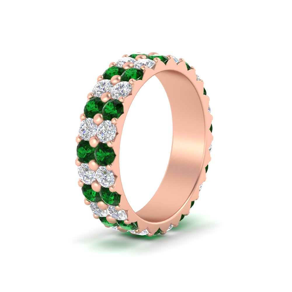 2-row-diamond-eternity-ring-2.50-carat-with-emerald-in-rose-gold-FD11378BGEMGR-2.50CT-NL-RG