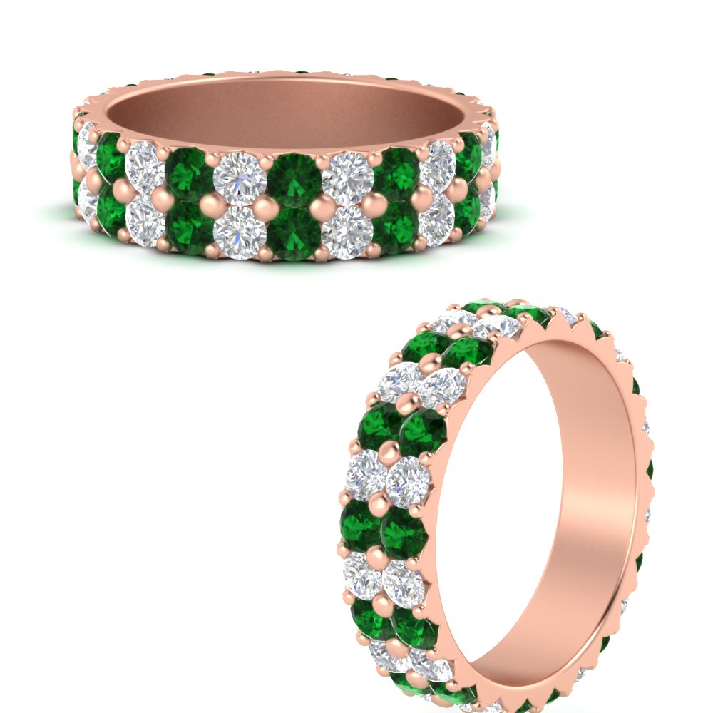 2-row-diamond-eternity-ring-2.50-carat-with-emerald-in-rose-gold-FD11378BGEMGR-2.50CT-NL-RG