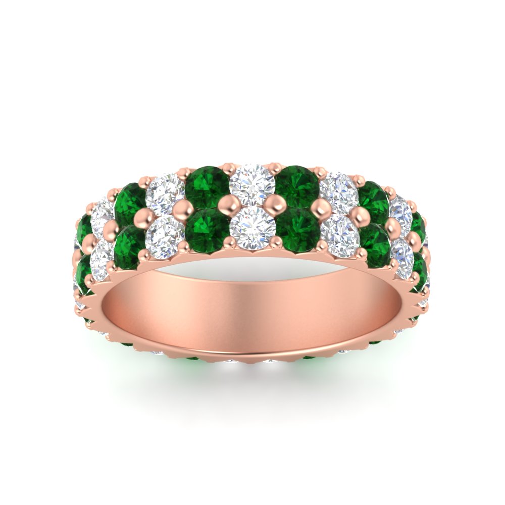 2-row-diamond-eternity-ring-2.50-carat-with-emerald-in-rose-gold-FD11378BGEMGR-2.50CT-NL-RG