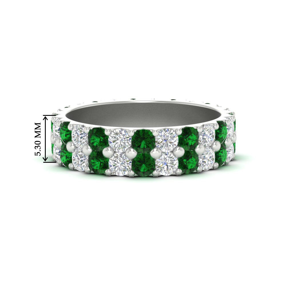2-row-diamond-eternity-ring-2.50-carat-with-emerald-in-white-gold-FD11378BGEMGR-2.50CT-NL-WG