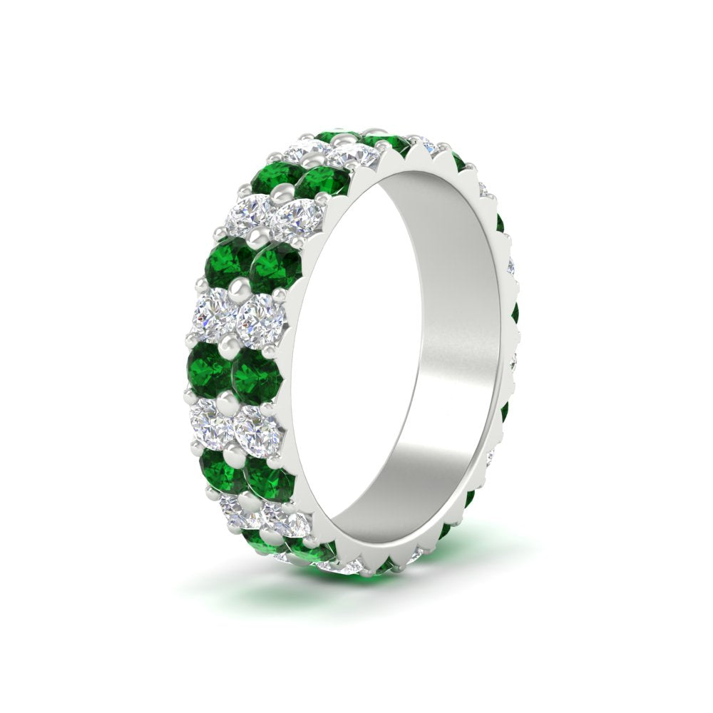 2-row-diamond-eternity-ring-2.50-carat-with-emerald-in-white-gold-FD11378BGEMGR-2.50CT-NL-WG