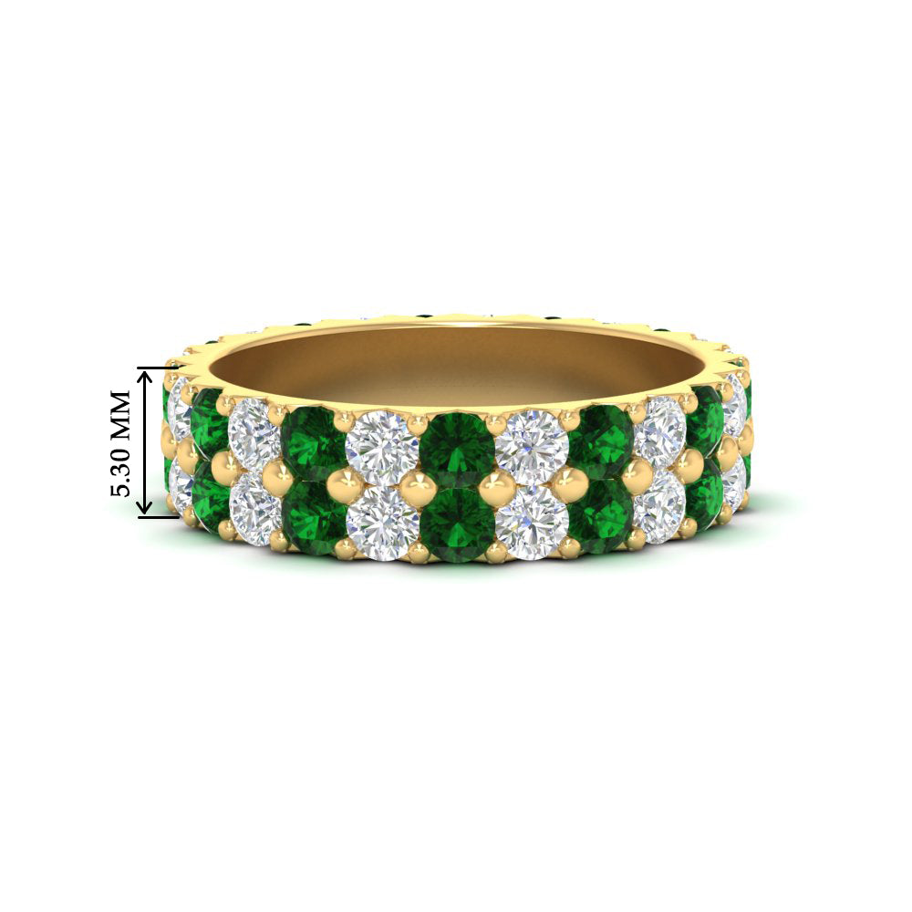 2-row-diamond-eternity-ring-2.50-carat-with-emerald-in-yellow-gold-FD11378BGEMGR-2.50CT-NL-YG