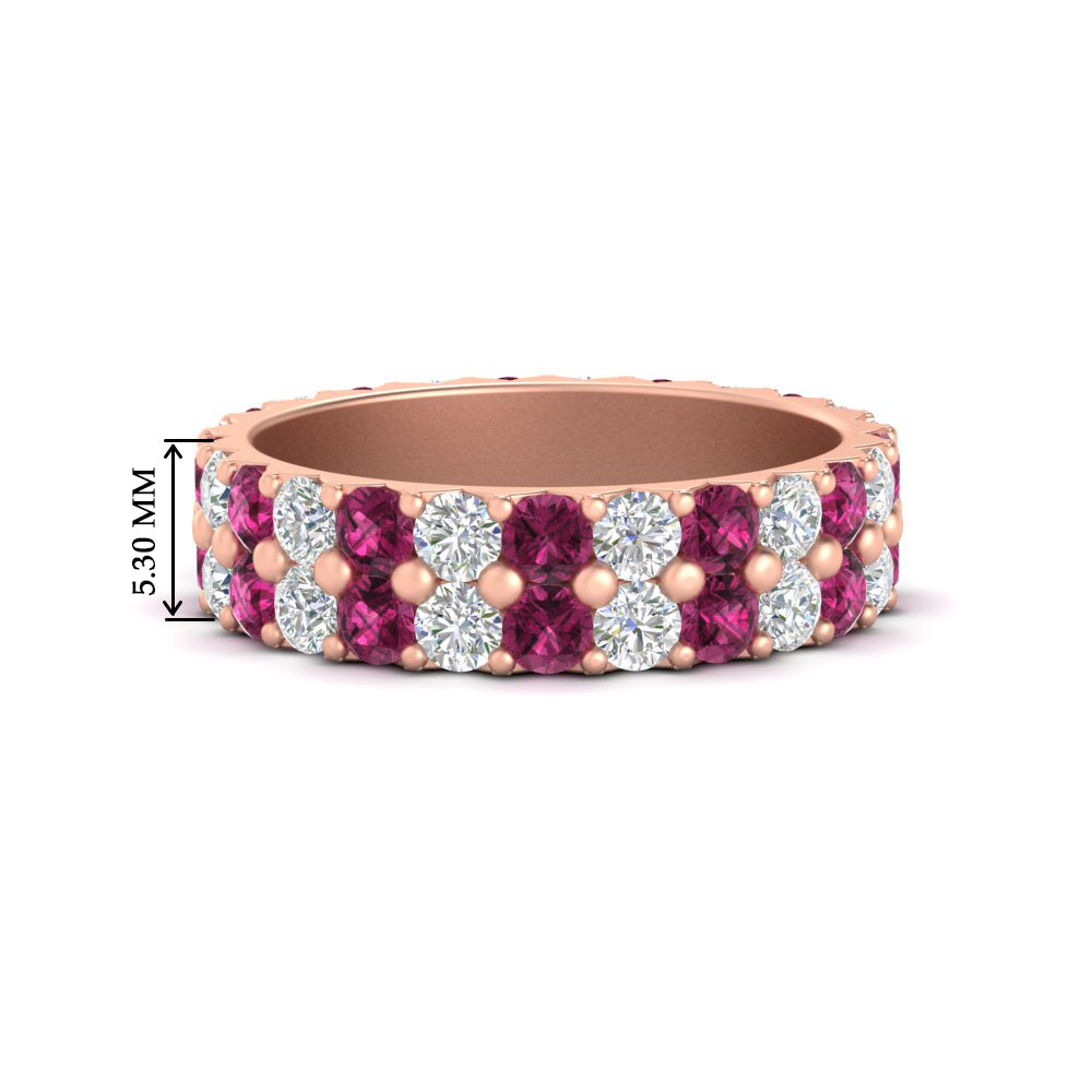 2-row-diamond-eternity-ring-2.50-carat-with-pink-sapphire-in-rose-gold-FD11378BGSADRPI-2.50CT-NL-RG