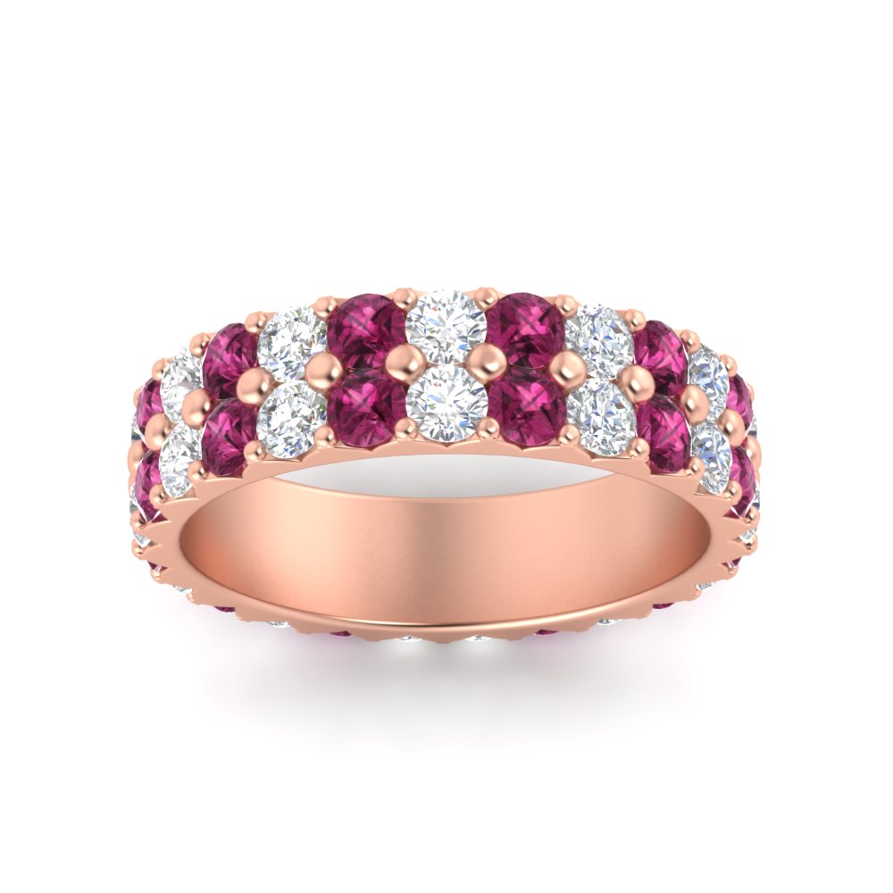 2-row-diamond-eternity-ring-2.50-carat-with-pink-sapphire-in-rose-gold-FD11378BGSADRPI-2.50CT-NL-RG