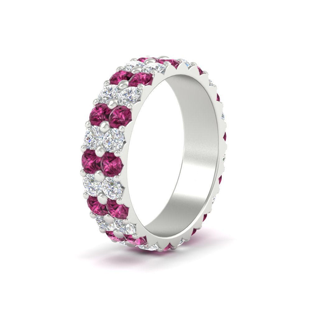 2-row-diamond-eternity-ring-2.50-carat-with-pink-sapphire-in-white-gold-FD11378BGSADRPI-2.50CT-NL-WG