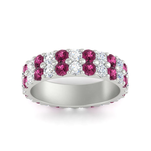 2-row-diamond-eternity-ring-2.50-carat-with-pink-sapphire-in-white-gold-FD11378BGSADRPI-2.50CT-NL-WG