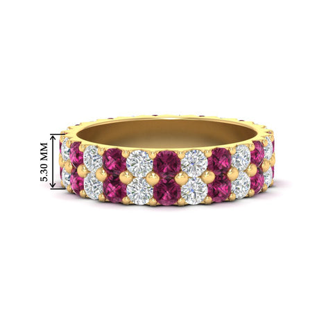 2-row-diamond-eternity-ring-2.50-carat-with-pink-sapphire-in-yellow-gold-FD11378BGSADRPI-2.50CT-NL-YG