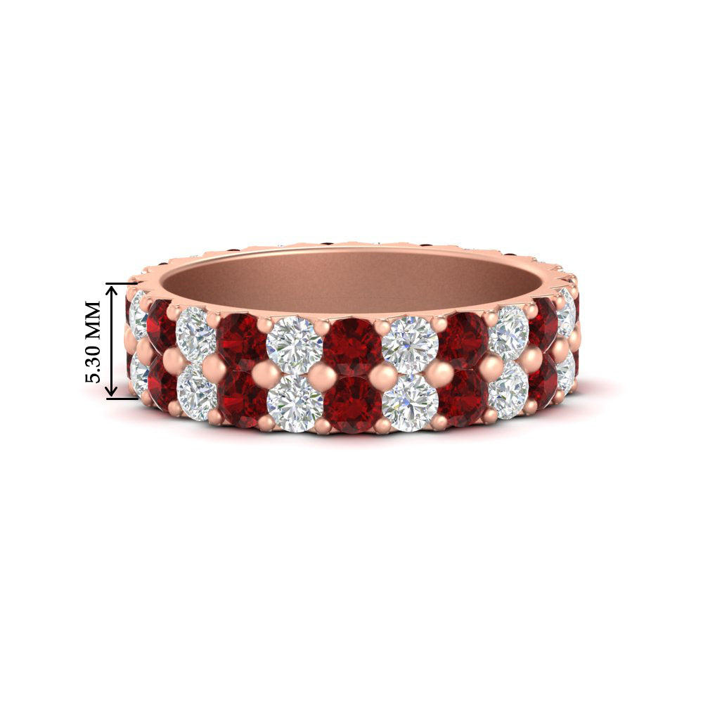 2-row-diamond-eternity-ring-2.50-carat-with-ruby-in-rose-gold-FD11378BGRUDR-2.50CT-NL-RG