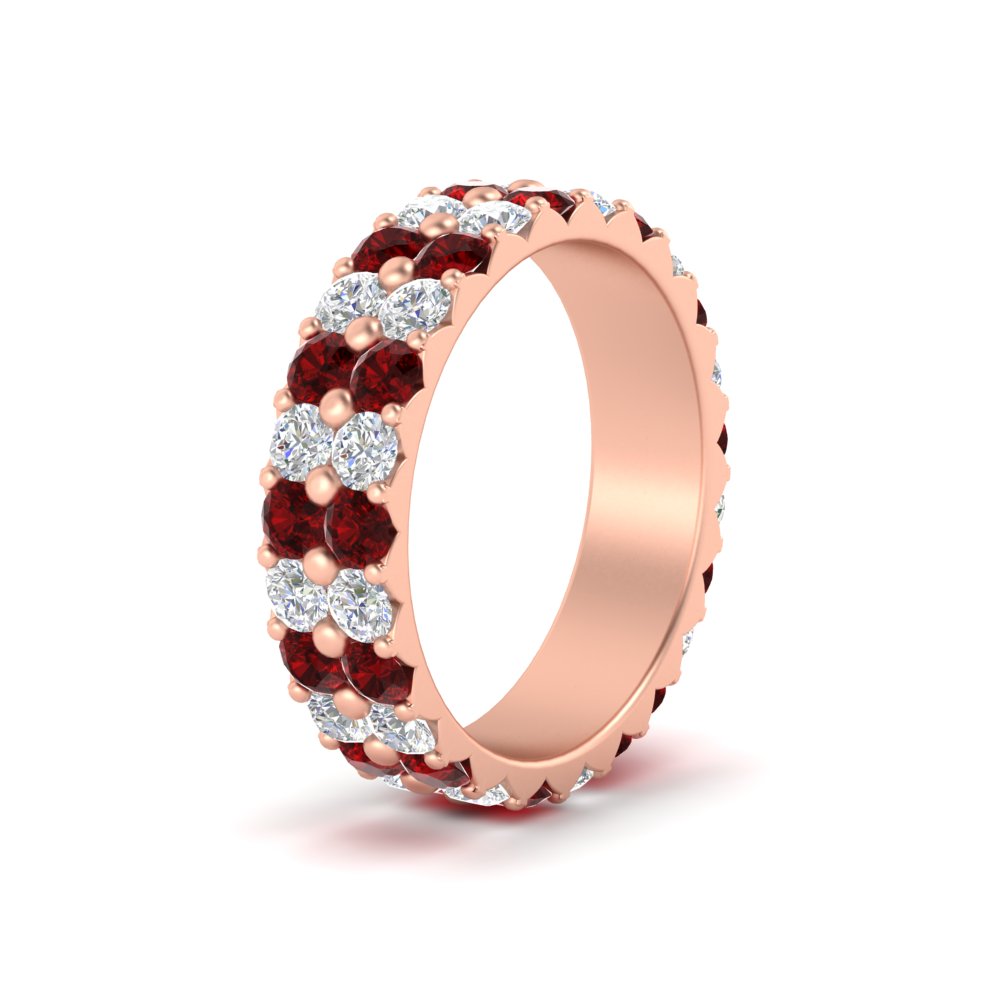 2-row-diamond-eternity-ring-2.50-carat-with-ruby-in-rose-gold-FD11378BGRUDR-2.50CT-NL-RG