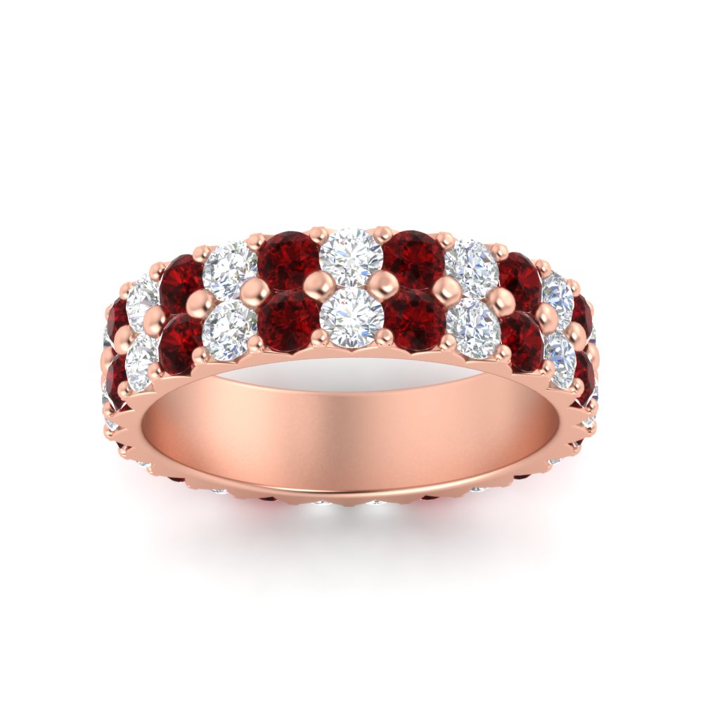 2-row-diamond-eternity-ring-2.50-carat-with-ruby-in-rose-gold-FD11378BGRUDR-2.50CT-NL-RG