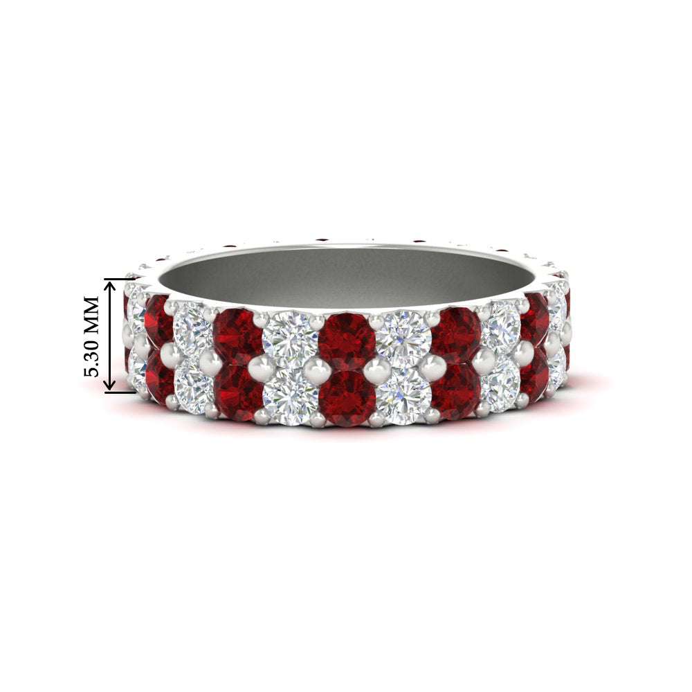 2-row-diamond-eternity-ring-2.50-carat-with-ruby-in-white-gold-FD11378BGRUDR-2.50CT-NL-WG