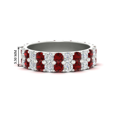 2-row-diamond-eternity-ring-2.50-carat-with-ruby-in-white-gold-FD11378BGRUDR-2.50CT-NL-WG