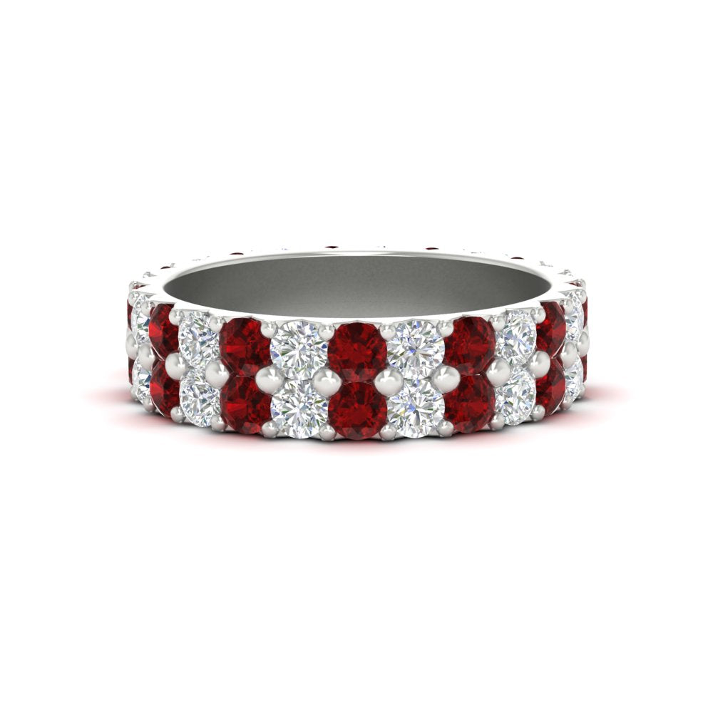 2-row-diamond-eternity-ring-2.50-carat-with-ruby-in-white-gold-FD11378BGRUDR-2.50CT-NL-WG