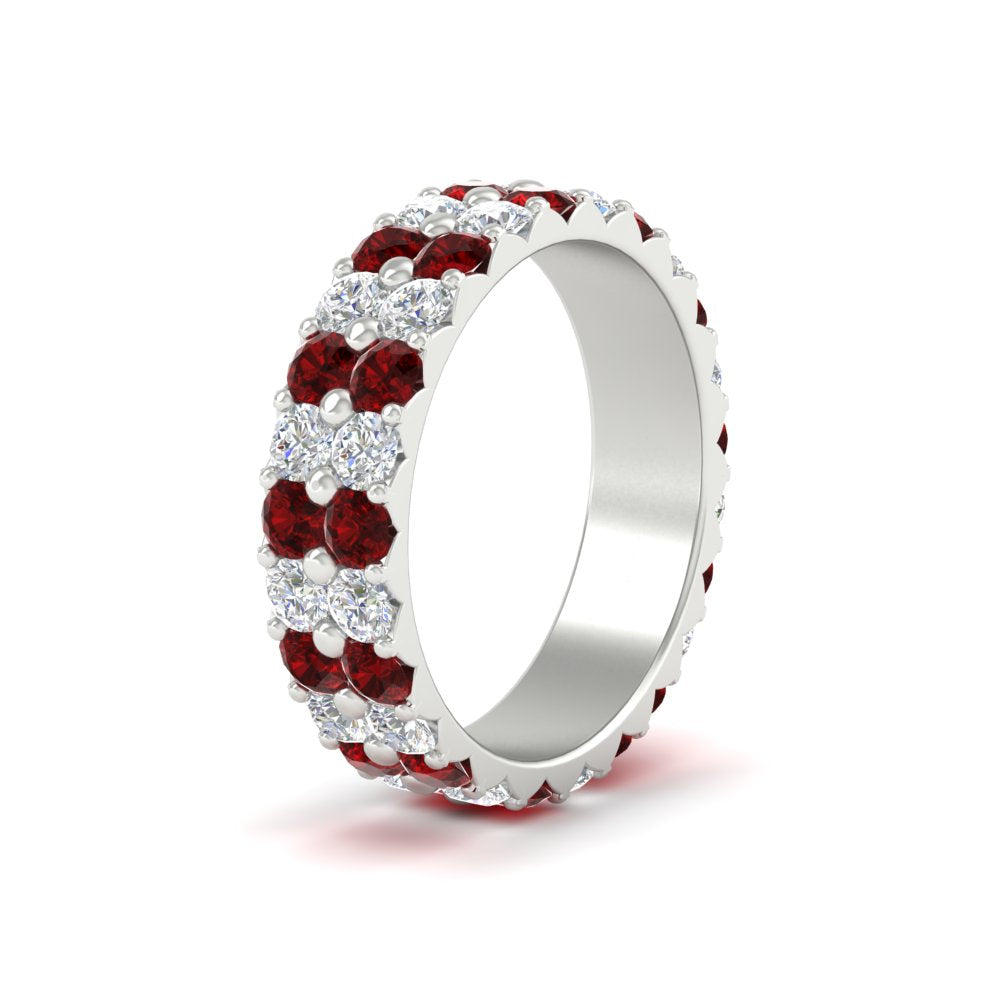 2-row-diamond-eternity-ring-2.50-carat-with-ruby-in-white-gold-FD11378BGRUDR-2.50CT-NL-WG