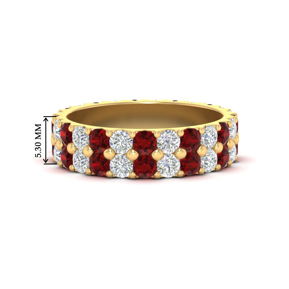 2-row-diamond-eternity-ring-2.50-carat-with-ruby-in-yellow-gold-FD11378BGRUDR-2.50CT-NL-YG