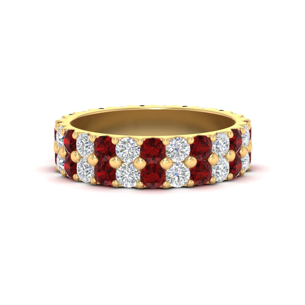 2-row-diamond-eternity-ring-2.50-carat-with-ruby-in-yellow-gold-FD11378BGRUDR-2.50CT-NL-YG