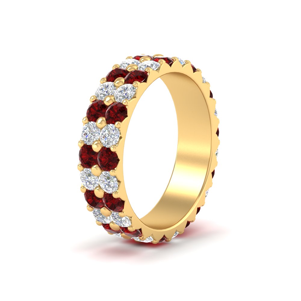 2-row-diamond-eternity-ring-2.50-carat-with-ruby-in-yellow-gold-FD11378BGRUDR-2.50CT-NL-YG