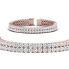 Load image into Gallery viewer, 2-row-round-tennis-diamond-bracelet-in-rose-gold-FDBRC9701ANGLE1-NL-RG